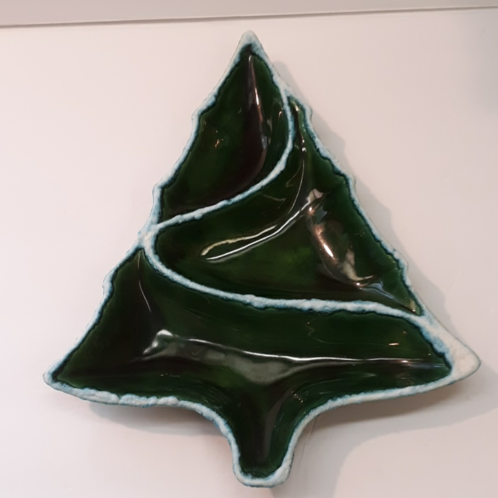 Atlantic mold christmas tree divided serving dish